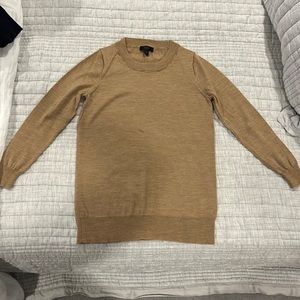 J Crew  camel merino wool light weight sweater size XS
